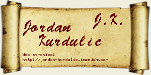 Jordan Kurdulić vizit kartica